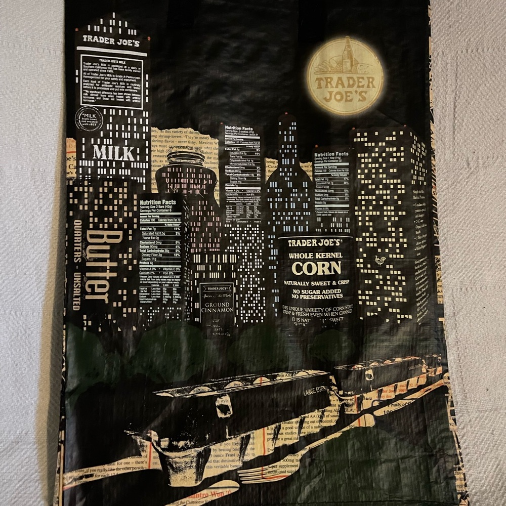 Rare Trader Joe's “Nocturne” Cityscape Collectible Art Tote Bag